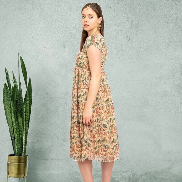 Cream Knee-Length Dress | Harmony Hues | Muvvas Boutique - Picture 3 of 5